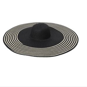 Oversized floppy sunhat (black/stripes)